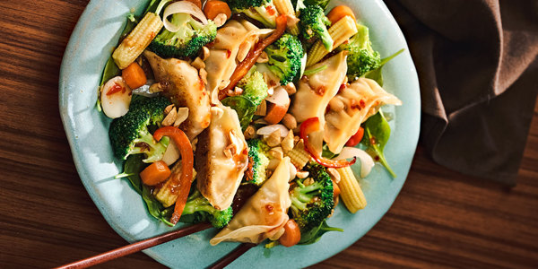 SHEETPAN DUMPLINGS AND VEGGIES
